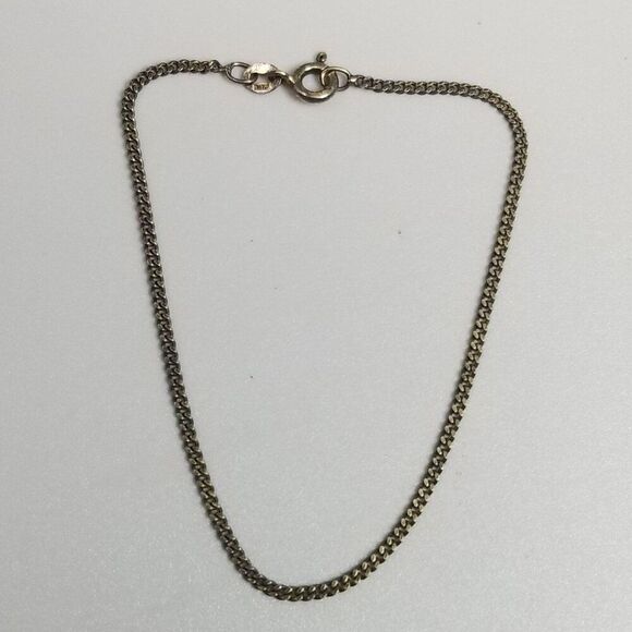 Vintage Sterling Silver 7 Inch Chain Bracelet, 925 Milor, Tarnished Estate - Picture 8 of 8